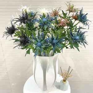 Flor Artificial de 3 Ramas, Eryngium <span class=keywords><strong>Campestre</strong></span>, Arreglo de Plantas Artificiales, Ideal para Decoración de Bodas y Hogar - Product Image 2