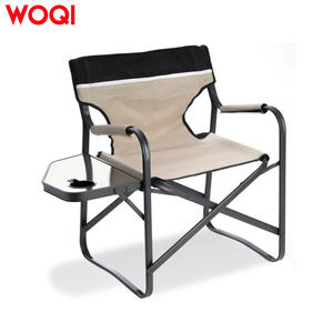 Chaise de Réalisateur Pliante Portable Woqi avec Cadre en Aluminium et Tissu Oxford, Chaise de Camping et de Jardin d'Extérieur avec Table Latérale, Charge Maximale 140 kg - Product Image 1