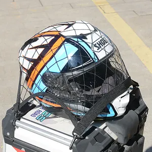 Filet de rangement pour casque de moto avec crochet en plastique