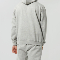 Setelan Sweatshirt Hoodie Pria Biru Dongker Ukuran Oversize Bahan Fleece dengan Cetakan Huruf, Tracksuit Kasual dengan Saku untuk Musim Gugur