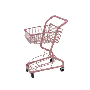 Xinde-carrito de compras de estilo japonés, carrito de compras ligero personalizado de 4 ruedas, color rosa, a la venta