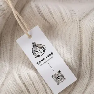 사용자 정의 럭셔리 패션 종이 의류 의류 의류 인쇄 브랜드 로고 교수형 태그