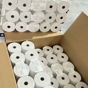 Papier thermique pour étiquettes personnalisées, imperméable, 100% pâte de bois, 57 mm x 40 rouleaux, pour étiquettes d'emballage, personnalisable - Product Image 1