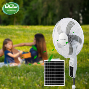 Ventilador de panel solar con luz LED de control remoto con batería de carga CA CC para aplicaciones domésticas o exteriores y automóviles - Product Image 5