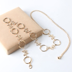 Nouvelle <span class=keywords><strong>Ceinture</strong></span> Métallique Papillon Cercle Or et Argent Chaîne de Taille Élégante pour Robe Femme - Product Image 4