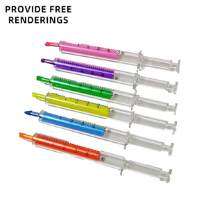 Chất lượng cao siêu kích thước lớn ống tiêm <span class=keywords><strong>Highlighter</strong></span> biểu tượng tùy chỉnh ống tiêm bút y tế Quà Tặng tiêm nhựa duy nhất giấy lỏng - Product Image 1