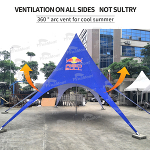 FEAMONT Custom 6m Double Top Gazebo Spider Event Star Carpa para publicidad para exhibición al aire libre y acampar en la <span class=keywords><strong>playa</strong></span> - Product Image 4