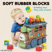 Jouets de construction de haute qualité, blocs en caoutchouc de silicone, puzzle, construction pour enfants avec train