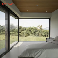 Ventanas de aluminio de impacto de huracán Ventanas fijas de imagen de doble acristalamiento de piso a techo de vidrio ultra grande
