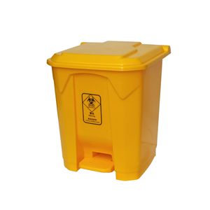<b>Pedal</b> Operated Waste <b>Bin</b> 15K 30K 50K 80K With Inner <b>Liner</b> For Medical Outdoor Use Rectangular Yellow Gray - Product Image 4