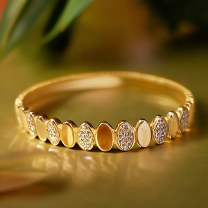 Fashion Bangle 316L Stainless Steel PVD Gold Plating <b>Crystal</b> Inlay Women's Jewelry <b>Bracelet</b> - Product Image 3