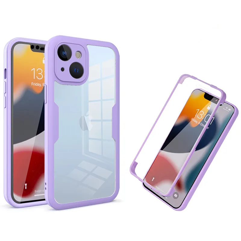 360 case full hybrid shockproof cover for oppo,for iphone 14 case with built in screen protector