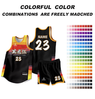 Ensemble de maillots de basket-ball personnalisables, shorts, clubs/écoles, impression par sublimation, respectueux de l'environnement, spandex/coton, sans frais de configuration, AOYUN