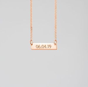 <span class=keywords><strong>Collana</strong></span> in Acciaio Inossidabile <span class=keywords><strong>con</strong></span> Incisione <span class=keywords><strong>del</strong></span> <span class=keywords><strong>Nome</strong></span>, Catena Geometrica Semplice in Acciaio al Titanio - Product Image 5