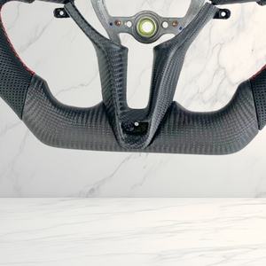 Volante de Coche YZ Center Mark de Fibra de Carbono Mate y Cuero Perforado para <span class=keywords><strong>Hyundai</strong></span> <span class=keywords><strong>Accent</strong></span> I10 I20 Getz Elantra N I30N I20N - Product Image 4