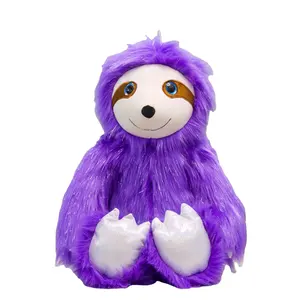 2022 Brand New Long Plush Fur Colorful Fabric Plush Soft Sloth Stuffed Animals Toy