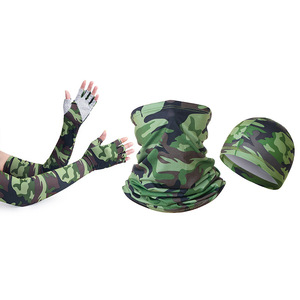Ensemble de masque facial de cyclisme Sharetour avec gants mi-doigts et bonnet en soie glacée, protection solaire pour les sports de plein air - Product Image 3