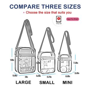 Wasserdichte Transparente Mini-Umhängetasche Damen Herren Messenger-Tasche Crossbody Schultertaschen - Product Image 2