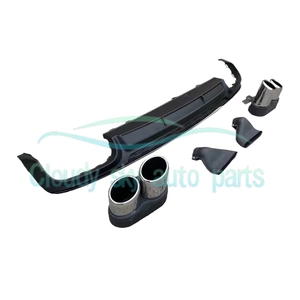 Diffusore Posteriore Stile S6 in ABS Argento o Nero con Acciaio Inossidabile per <span class=keywords><strong>A6</strong></span> S-line <span class=keywords><strong>2019</strong></span>+ - Product Image 3