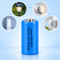 Batterie rechargeable LiFePO4 Tcbest IFR15270 3.2V 200mAh 640mWh pour lampes solaires, lampes d'urgence et appareils électroniques