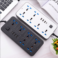 Prise universelle de haute qualité 3000W 2M, panneau de prises standard UE/Royaume-Uni, câble d'extension avec 6 ports de charge