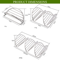 Supports de supports de taco en acier inoxydable, support de tortilla de plaque de plateau de restaurant pour outils de cuisine (1,2,3 grilles)