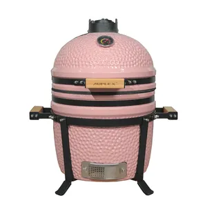 15 Zoll AUPLEX Tisch Holzkohle Keramik Kamado BBQ Grill mit Gussständer für Familienbarbecue