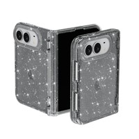 Pour Apple 18 Fold iPhone Duo Glitter Bling Bling Étui de téléphone portable transparent Coque arrière rigide