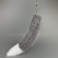 Queue de renard en fausse fourrure moelleuse de 20cm, 25cm, 30cm, 35cm, 40cm pour accessoires de décoration et porte-clés