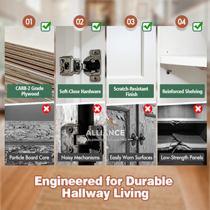 American Home Hallway Cabinet With Storage | Bulk Entryway Cabinets For Contractors | Custom Modern Hallway Shoe Cabinets - Product Image 2