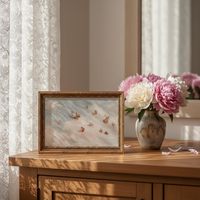 Goldgerahmter Rosa Schmetterlingsdruck Cottagecore Wanddekoration OEM ODM Muster Bereit in Einem Tag