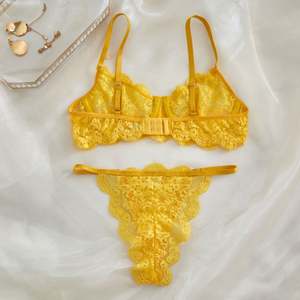 Damesondergoed kant holle rugloze bh sets teddy erotische kostuum diepe V open bh strik dames lingerie set - Product Image 5