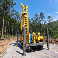 Foreuse hydraulique rotative sur chenilles pour puits d'eau, 11000 Nm de couple, 500 m de profondeur