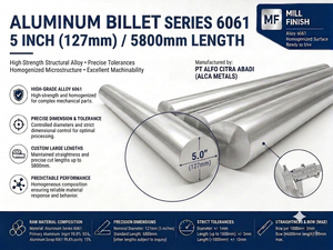 Billets d'aluminium OEM 6061, 5 pouces (127 mm) de diamètre, qualité primaire (homogène), alliage conforme à la norme ASTM, longueur 88,9 mm, service de découpe - Product Image 2