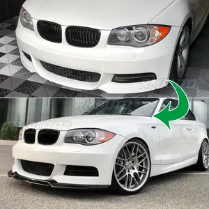 Parachoques Delantero para BMW Serie 1 E82 E88 M Sport 125i 128i 135i 120i 2007-2013, Alerón, Divisor de Labios, Estilo Fibra de Carbono - Product Image 4