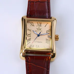 Orologio meccanico nuovo SEWOR Top Brand di lusso rettangolari da uomo orologi automatici meccanico <span class=keywords><strong>Roman</strong></span> Display orologio antico - Product Image 4