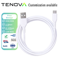 Câble USB-A vers USB-C Tenova en silicone liquide 60W PD, avec cœur en cuivre pur, souple, pour synchronisation de données, compatible téléphones Android, tablettes et ordinateurs portables