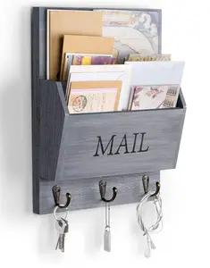 Sleutel Houder Voor Muur Decoratieve Mail Sorteerder Muur Gemonteerde Houten Mail Organizer