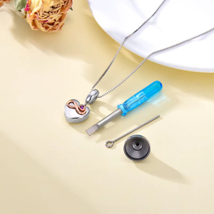 Joyería fina, collar con colgante <span class=keywords><strong>de</strong></span> urna <span class=keywords><strong>de</strong></span> corazón infinito chapado en oro rosa y rodio <span class=keywords><strong>de</strong></span> Plata <span class=keywords><strong>de</strong></span> Ley 925 - Product Image 4