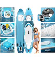 Planche à pagaie gonflable en PVC (SUP) avec fenêtre de visualisation sous-marine, pompe et kit de réparation inclus