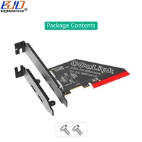 PCI-E 4.0 8X ke 2 * Oculink SFF-8612 Konektor Adaptor Kartu Ekspansi Riser Motherboard Mendukung Bifurkasi PCIe X4x4x4x4