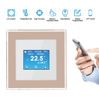 Controlador de termostato inteligente WiFi de oro rosa, temperatura programable para la habitación del hogar, alfombrilla de película de calefacción para caldera de agua/Gas Alexa