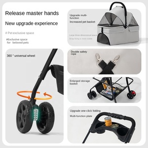Poussette de voyage pliable pour animaux de compagnie de grande taille, chariot de jogging pour chiens et chats de taille moyenne à grande - Product Image 2