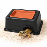 Caverne en plastique pour reptiles, abri d'humidité pour gecko crêgé, boîte de terrarium pour serpent et lézard, accessoire de décoration, vente en gros