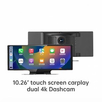 Écran tactile 10,26 pouces CarPlay Android Double caméra embarquée 4K Caméra avant 1080P Caméra arrière Navigation GPS Bluetooth pour véhicule