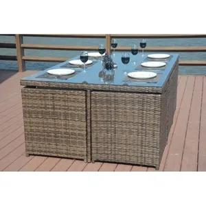 High Quality Rattan Cube Set for 10 Person Outdoor Wicker Patio Furniture with Competitive Price