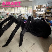 Araignée gonflable en peluche noire pour la décoration de scène d'Halloween