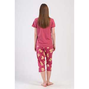 ชุดนอนผู้หญิงคอกลมแขนสั้นทรงวงรีคาปรี - Product Image 1