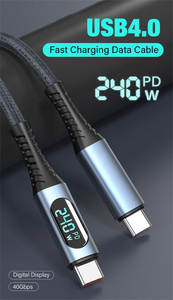 NUEVO Cable de Datos USB-C Dual de 240W 5A, 40Gbps, Transferencia de Datos USB-C, PD 100W, Video 8K 60HZ, Cable USB4 para Thunderbolt 3 - Product Image 5