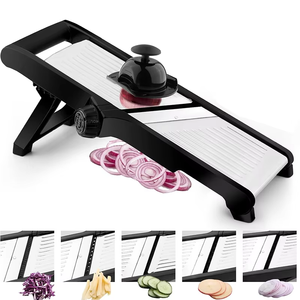 Mandolina Manual Multifuncional de Acero Inoxidable y PP, Cuchillo de Cocina Ajustable, Rallador, Rebanador de Patatas y Cebollas, Guantes Anticorte - Product Image 3